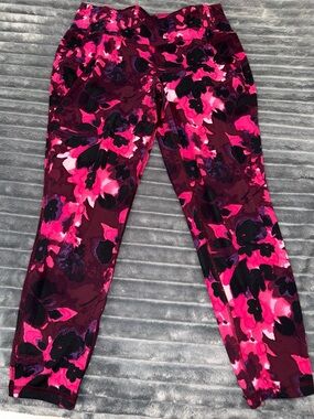 Lane Bryant Pink and Black Floral Leggings